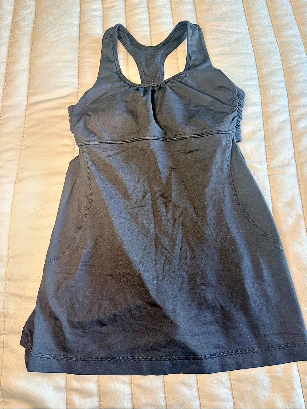 Lululemon Ruched Racerback Tank Top Black size 4